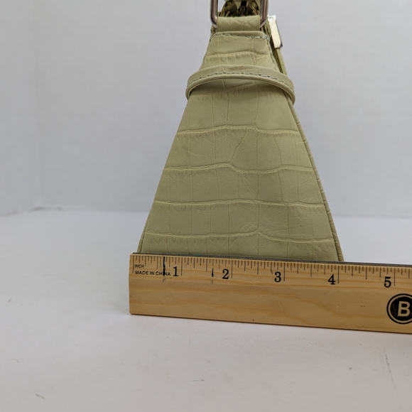 NWT Talbots Purse Crocodile Embossed Lime Green Leather Top Handle Handbag Y2K - Picture 10 of 15